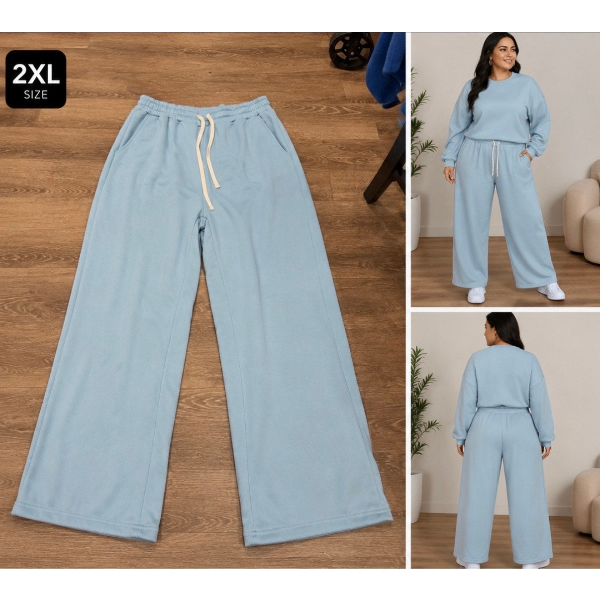 074 | Sky Blue Lounge Sweat Set | Size 2XL