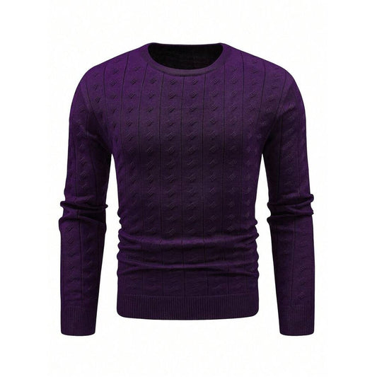 042 | Long Sleeve Solid Color Round Neck Casual Sweater | Size XL